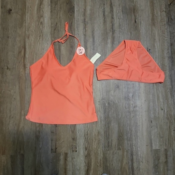 V-Neck Tankini Top, Coral, XL NWT #064 - Picture 1 of 2